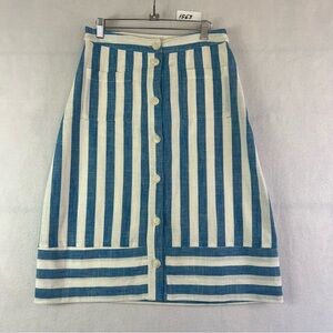 Gilli Linen stripped Skirt Size: S Front Button